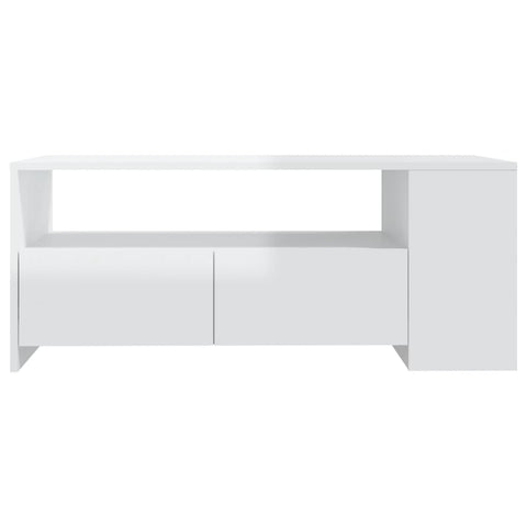 vidaXL Couchtisch Hochglanz-Weiß 102x55x42 cm Holzwerkstoff