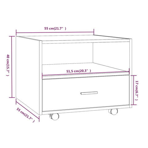 vidaXL Couchtisch Schwarz 55x55x40 cm Holzwerkstoff