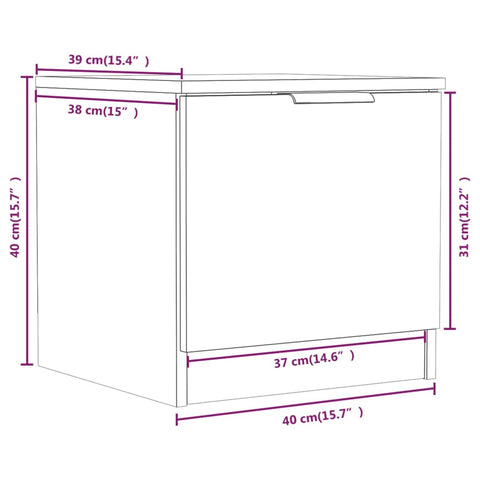 vidaXL Nachttische 2 Stk. Sonoma-Eiche 40x39x40 cm