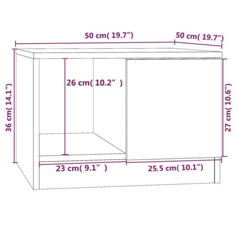 vidaXL Couchtisch Schwarz 50x50x36 cm Holzwerkstoff