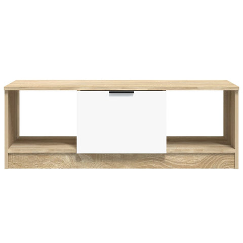 vidaXL Couchtisch Weiß und Sonoma-Eiche 102x50x36 cm Holzwerkstoff