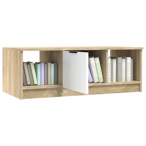 vidaXL Couchtisch Weiß und Sonoma-Eiche 102x50x36 cm Holzwerkstoff