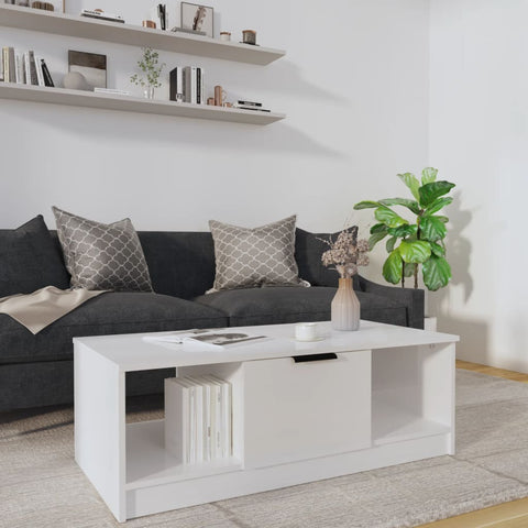 vidaXL Couchtisch Hochglanz-Weiß 102x50x36 cm Holzwerkstoff