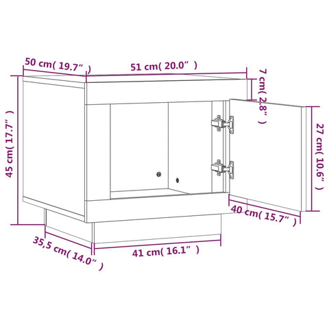 vidaXL Couchtisch Weiß 51x50x45 cm Holzwerkstoff