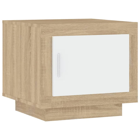 vidaXL Couchtisch Weiß und Sonoma-Eiche 51x50x45 cm Holzwerkstoff