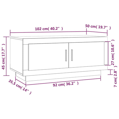 vidaXL Couchtisch Weiß 102x50x45 cm Holzwerkstoff