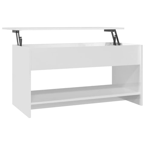 vidaXL Couchtisch Hochglanz-Weiß 102x50x52,5 cm Holzwerkstoff