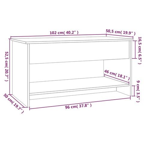 vidaXL Couchtisch Hochglanz-Weiß 102x50x52,5 cm Holzwerkstoff