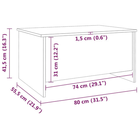 vidaXL Couchtisch Weiß 80x55,5x41,5 cm Holzwerkstoff