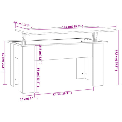 Couchtisch Hochglanz-Weiß 101x49x52 cm Holzwerkstoff