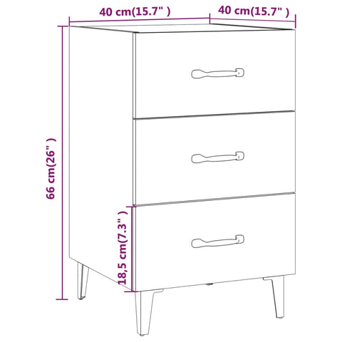 vidaXL Nachttisch Betongrau 40x40x66 cm Holzwerkstoff