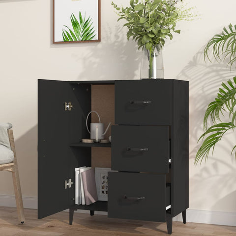 vidaXL Sideboard Schwarz 69,5x34x90 cm Holzwerkstoff