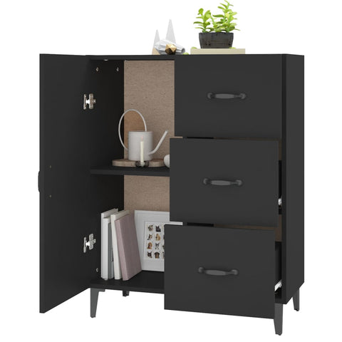 vidaXL Sideboard Schwarz 69,5x34x90 cm Holzwerkstoff