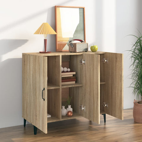 vidaXL Sideboard Sonoma-Eiche 90x34x80 cm Holzwerkstoff