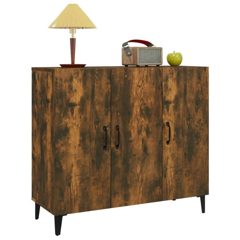 vidaXL Sideboard Räuchereiche 90x34x80 cm Holzwerkstoff