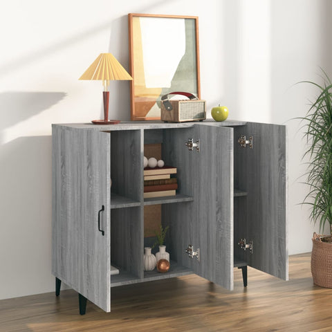 vidaXL Sideboard Grau Sonoma 90x34x80 cm Holzwerkstoff