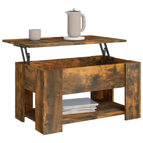 vidaXL Couchtisch Räuchereiche 79x49x41 cm Holzwerkstoff