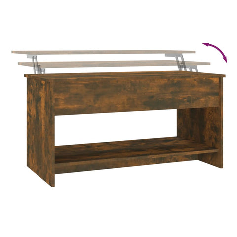 vidaXL Couchtisch Räuchereiche 102x50x52,5 cm Holzwerkstoff