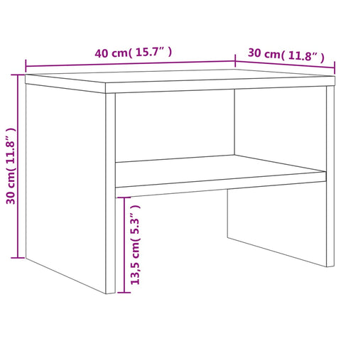 vidaXL Nachttisch Grau Sonoma 40x30x30 cm Holzwerkstoff