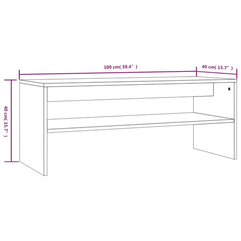 vidaXL Couchtisch Räuchereiche 100x40x40 cm Holzwerkstoff