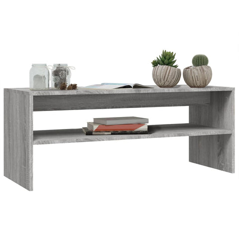 vidaXL Couchtisch Grau Sonoma 100x40x40 cm Holzwerkstoff