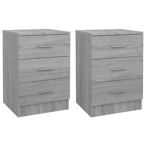 vidaXL Nachttische 2 Stk. Grau Sonoma 38x35x56 cm Holzwerkstoff