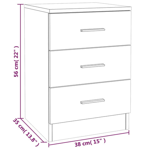 vidaXL Nachttische 2 Stk. Grau Sonoma 38x35x56 cm Holzwerkstoff