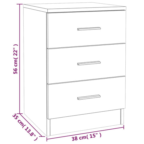 vidaXL Nachttisch Braun Eichen-Optik 38x35x56 cm Holzwerkstoff