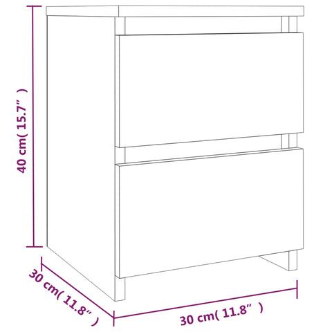 vidaXL Nachttisch Grau Sonoma 30×30×40 cm Holzwerkstoff