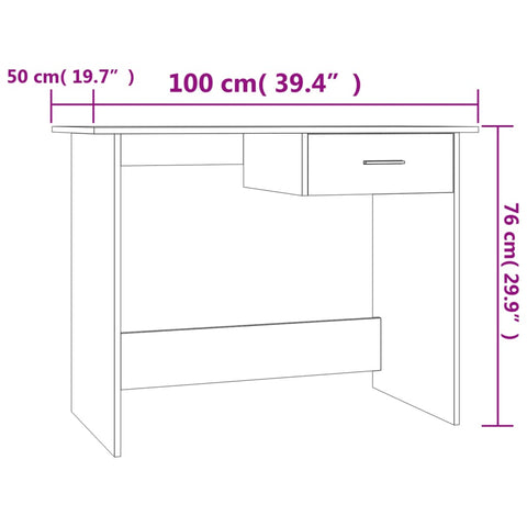 vidaXL Schreibtisch Braun Eichen-Optik 100x50x76 cm Holzwerkstoff