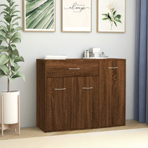 Sideboard Braun Eichen-Optik 88x30x70 cm Holzwerkstoff