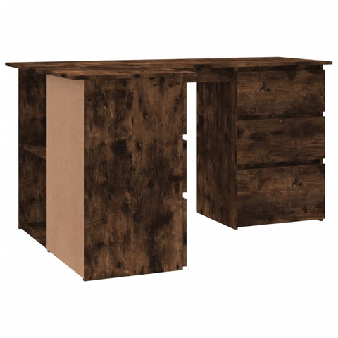 vidaXL Eckschreibtisch Räuchereiche 145x100x76 cm Holzwerkstoff