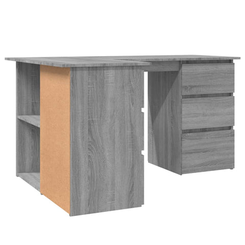 vidaXL Eckschreibtisch Grau Sonoma 145x100x76 cm Holzwerkstoff