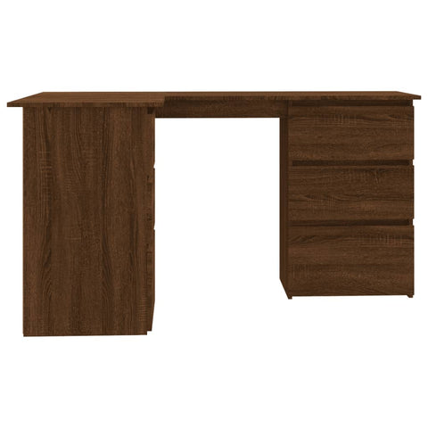 vidaXL Eckschreibtisch Braun Eichen-Optik 145x100x76 cm Holzwerkstoff