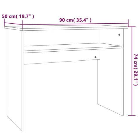 vidaXL Schreibtisch Räuchereiche 90x50x74 cm Holzwerkstoff