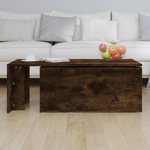 vidaXL Couchtisch Räuchereiche 150x50x35 cm Holzwerkstoff