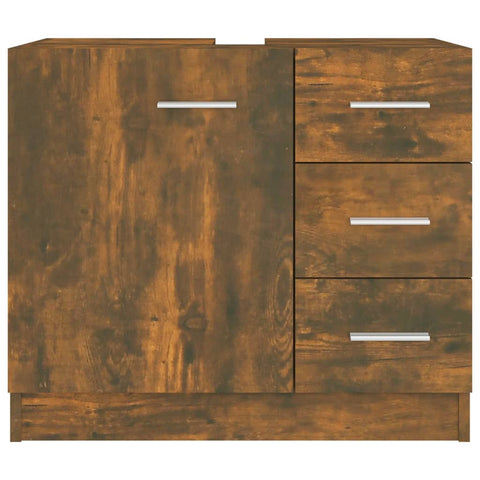 vidaXL Waschbeckenschrank Räuchereiche 63x30x54 cm Holzwerkstoff