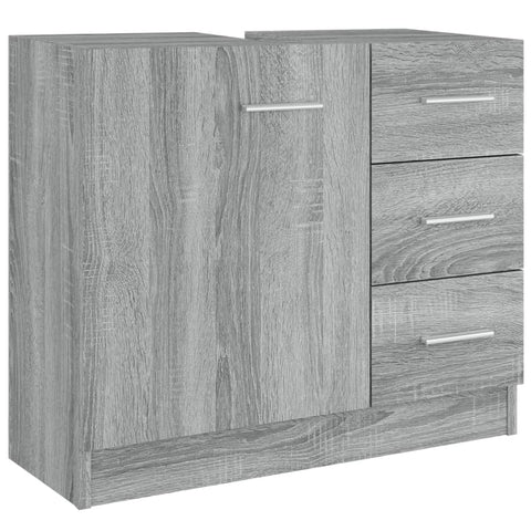 vidaXL Waschbeckenschrank Grau Sonoma 63x30x54 cm Holzwerkstoff