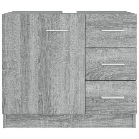 vidaXL Waschbeckenschrank Grau Sonoma 63x30x54 cm Holzwerkstoff