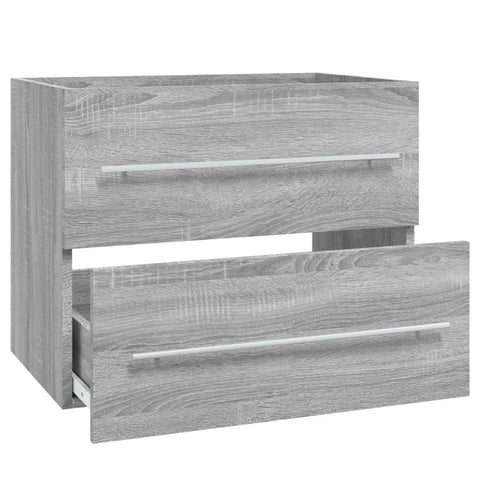 vidaXL Waschbeckenschrank Grau Sonoma 60x38,5x48 cm Holzwerkstoff