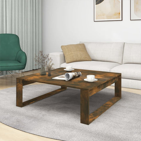 vidaXL Couchtisch Räuchereiche 100x100x35 cm Holzwerkstoff