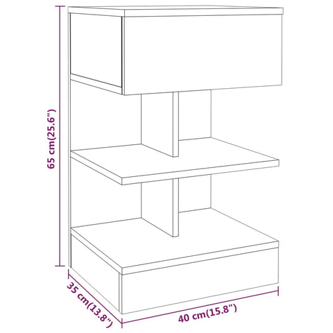 vidaXL Nachttische 2 Stk. Braun Eichen-Optik 40x35x65 cm Holzwerkstoff