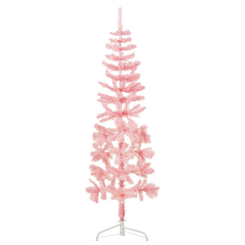 Künstlicher Halb-Weihnachtsbaum mit Ständer Schlank Rosa 120 cm