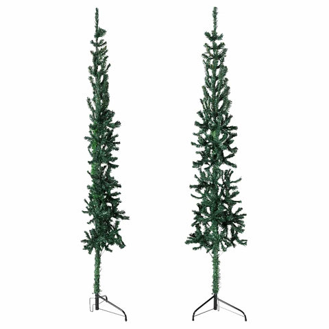 Künstlicher Halb-Weihnachtsbaum mit Ständer Schlank Grün 120 cm