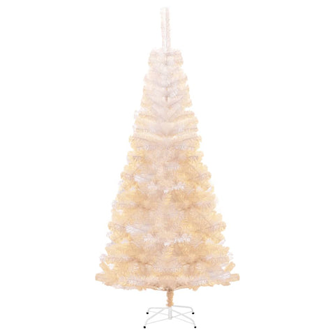 Künstlicher Weihnachtsbaum Schillernde Spitzen Weiß 210 cm PVC