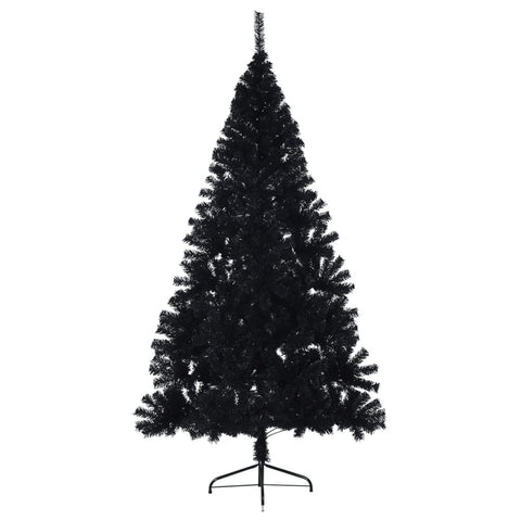 Künstlicher Halb-Weihnachtsbaum mit Ständer Schwarz 240 cm PVC