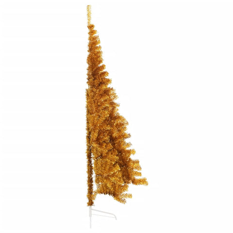 Künstlicher Halb-Weihnachtsbaum mit Ständer Gold 240 cm PET