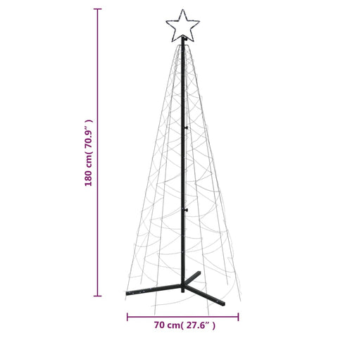 LED-Weihnachtsbaum Kegelform Kaltweiß 200 LEDs 70x180 cm