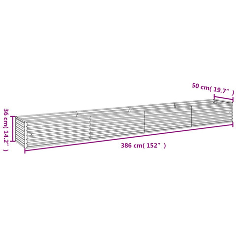 Hochbeet 386x50x36 cm Cortenstahl
