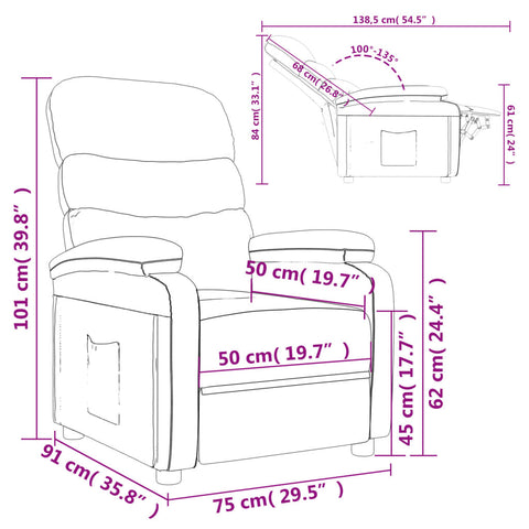 vidaXL Relaxsessel Dunkelbraun Stoff